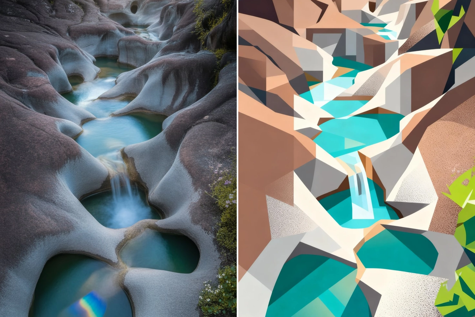 Geometric flat illustration style